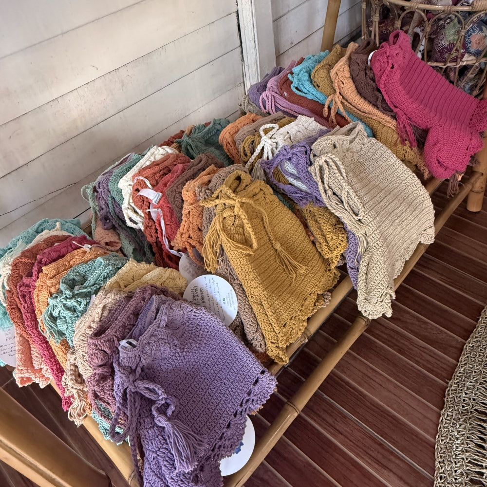 Clothing items for sale inside Anak Shack, Nusa Lembongan