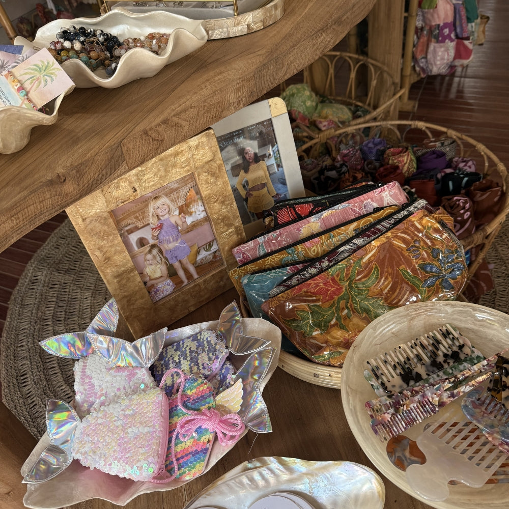 Souvenirs for sale inside Anak Shack, Nusa Lembongan