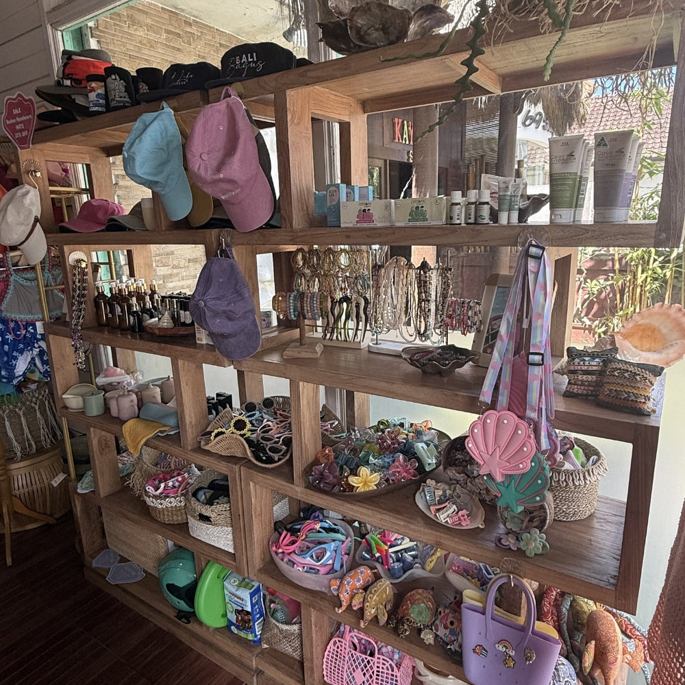 Items for sale inside Anak Shack, Nusa Lembongan