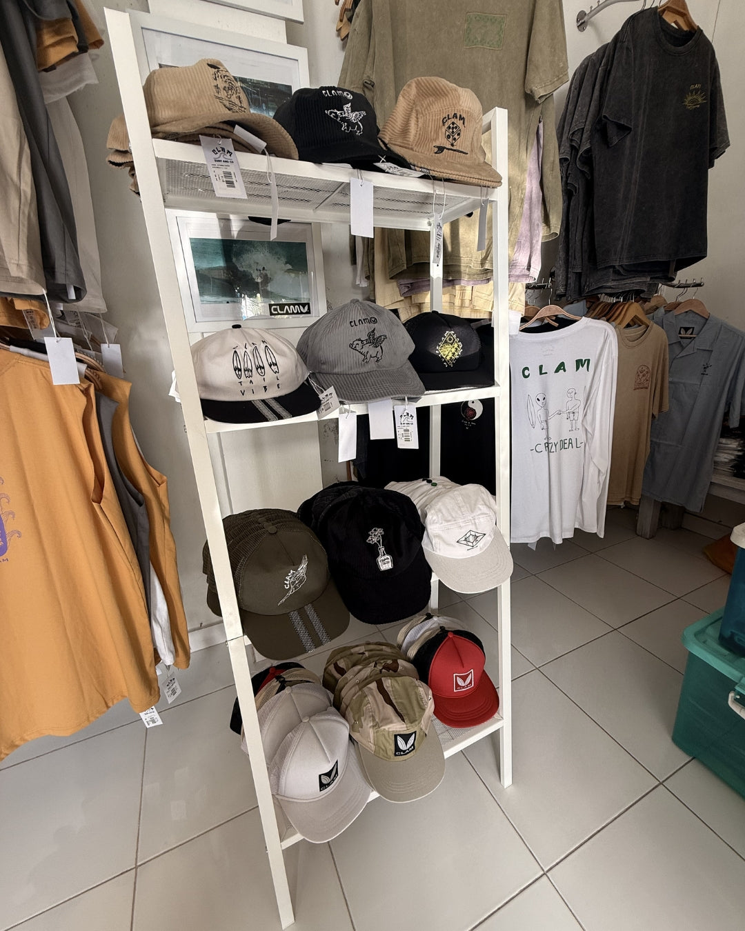 Hats for sale in Clam Clothing , Jungut Batu Beach, Nusa Lembongan