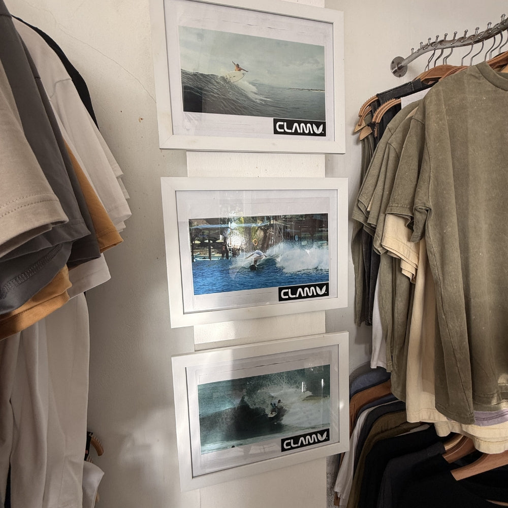 Framed Surfing photos , Clam Cloth Nusa Lembongan