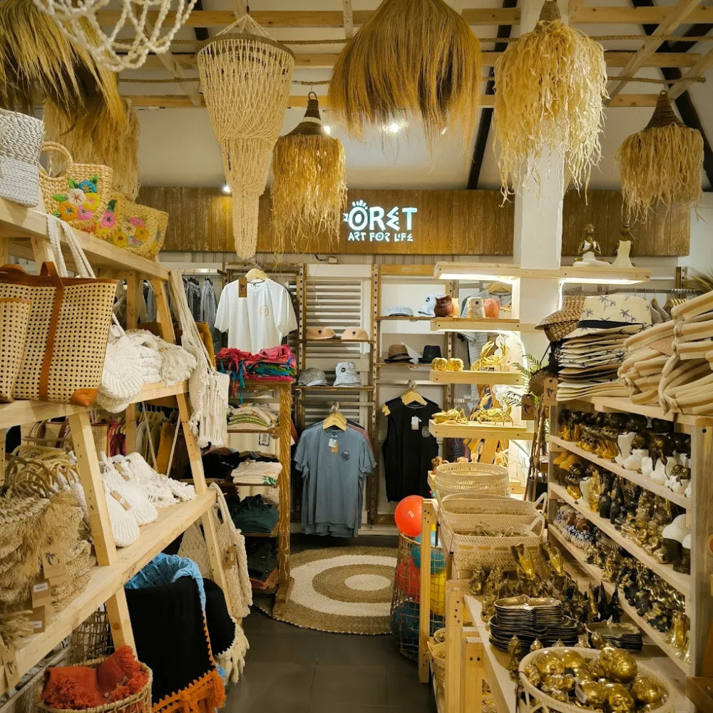 Shopping shelves inside of Gaya Island Store, Nusa Lembongan