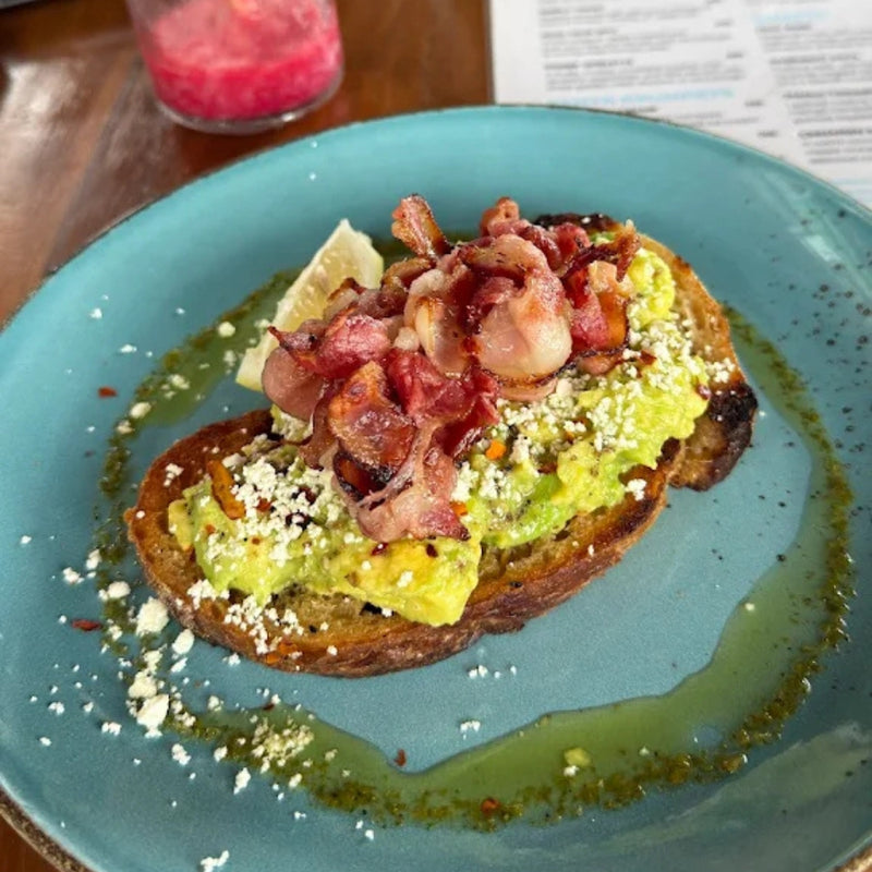 Bacon and avocado toast at Kenya - Nusa Lembongan 