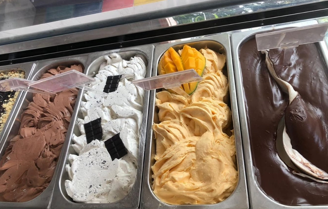 Gelato selection at Mushroom Bay Gelato