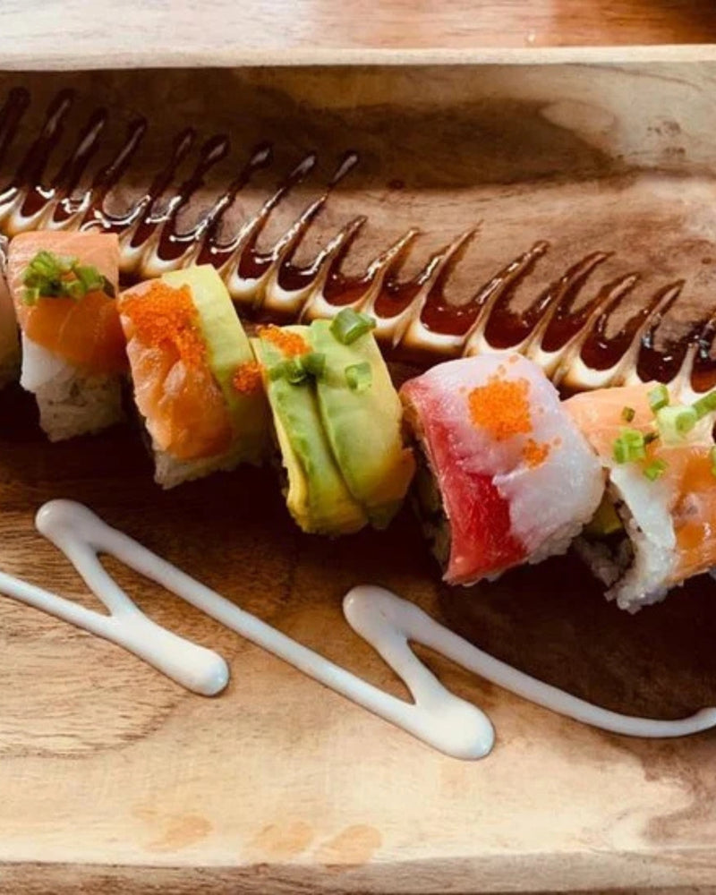 Sushi served at Oishii Japanese restaurant , Mushroom Bay