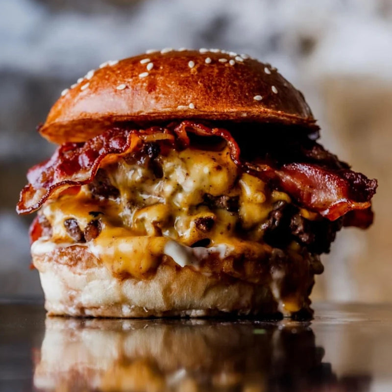 Juicy Cheese Beef and Bacon Burger at Tiki Bar - Nusa Lembongan